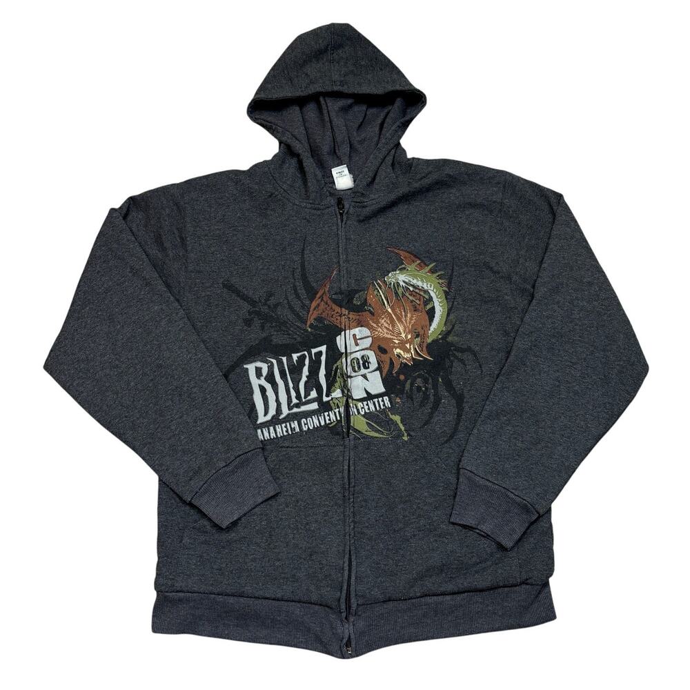 Rare Vintage Blizzcon 2008 Full Zip Hoodie Men's Medium World of Warcraft